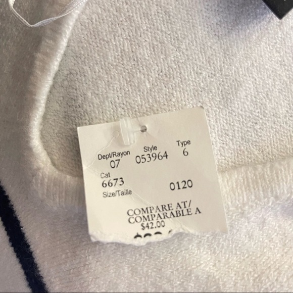 Rachel Zoe Striped Hooded Pullover Sweater Blue Red Knit Women Small Preppy - Picture 8 of 9